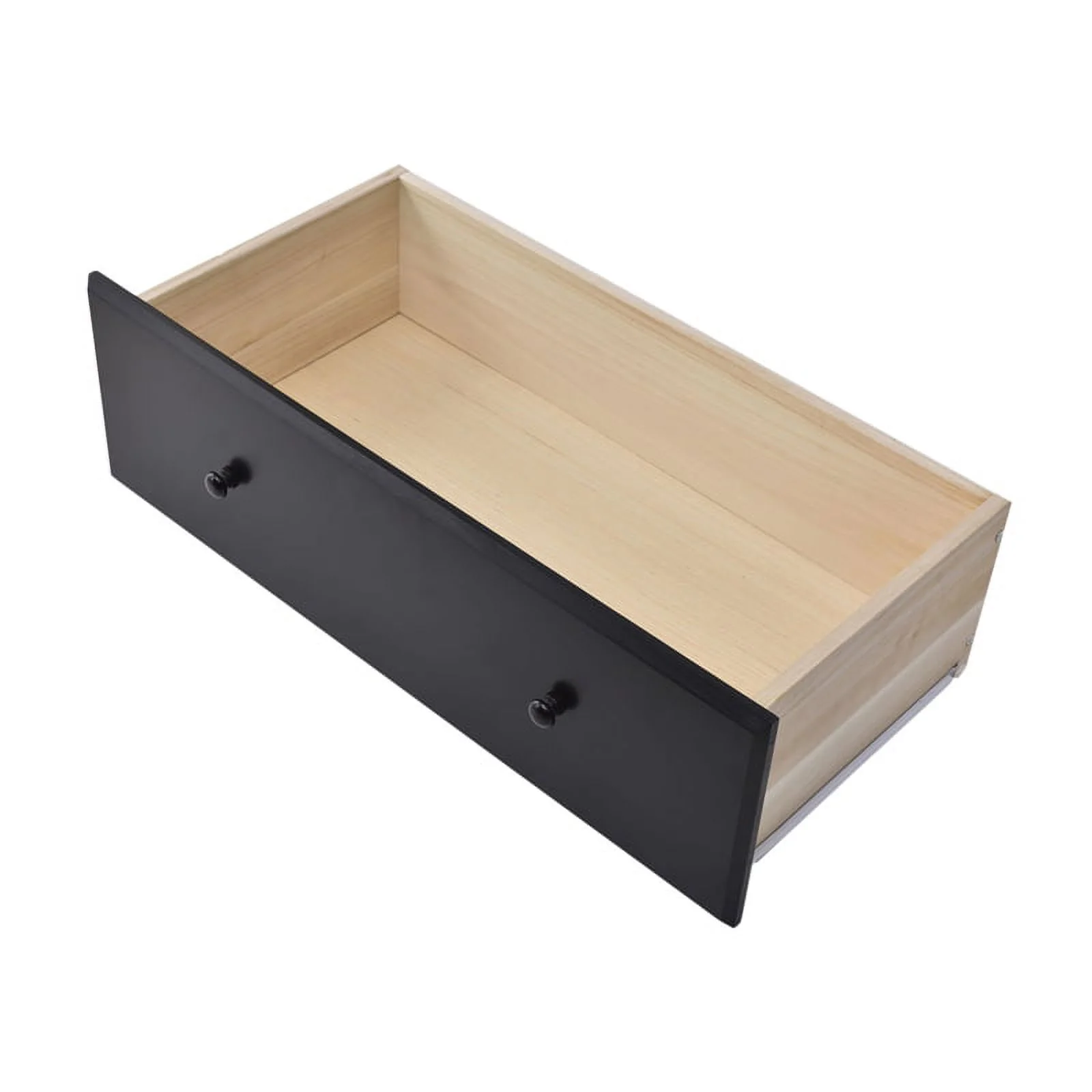 Home Square 2-Piece Set with Queen Captains Bed 5-Drawer Chest Dresser in Black