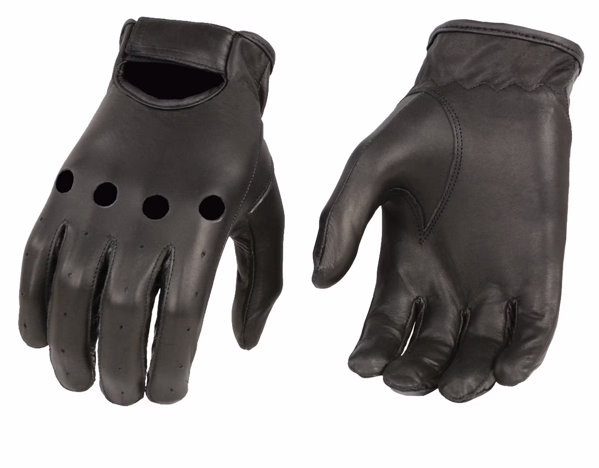 M Boss Motorcycle Apparel BOS37534 Men's Black Unlined Leather Classic Style Driving Gloves 2X-Large