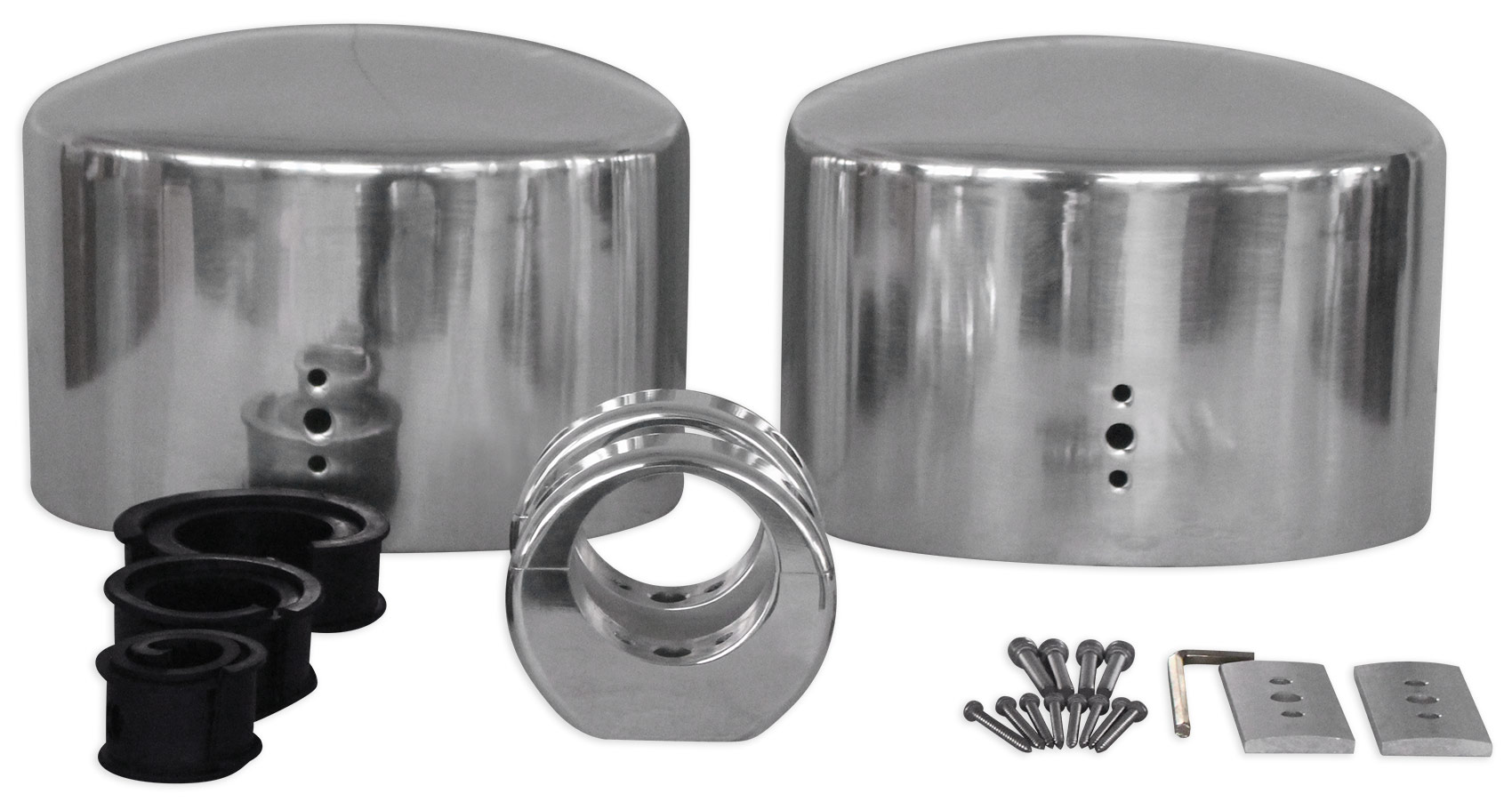 2 Rockville 6x9 Polished Silver Aluminum Wakeboard Tower Speaker Enclosures