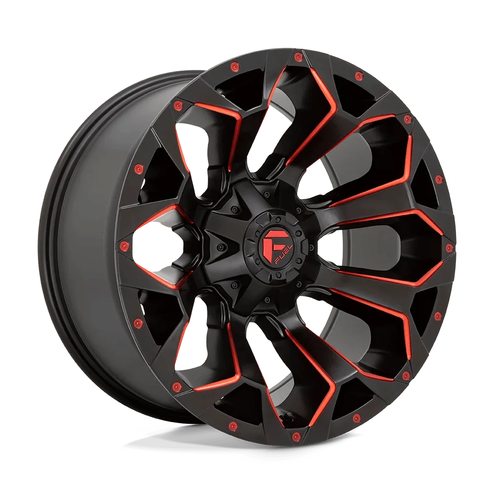 Fuel D787 Assault 20X10 8X165.1 -18Et 78.1Cb Matte Black Red Milled Wheel