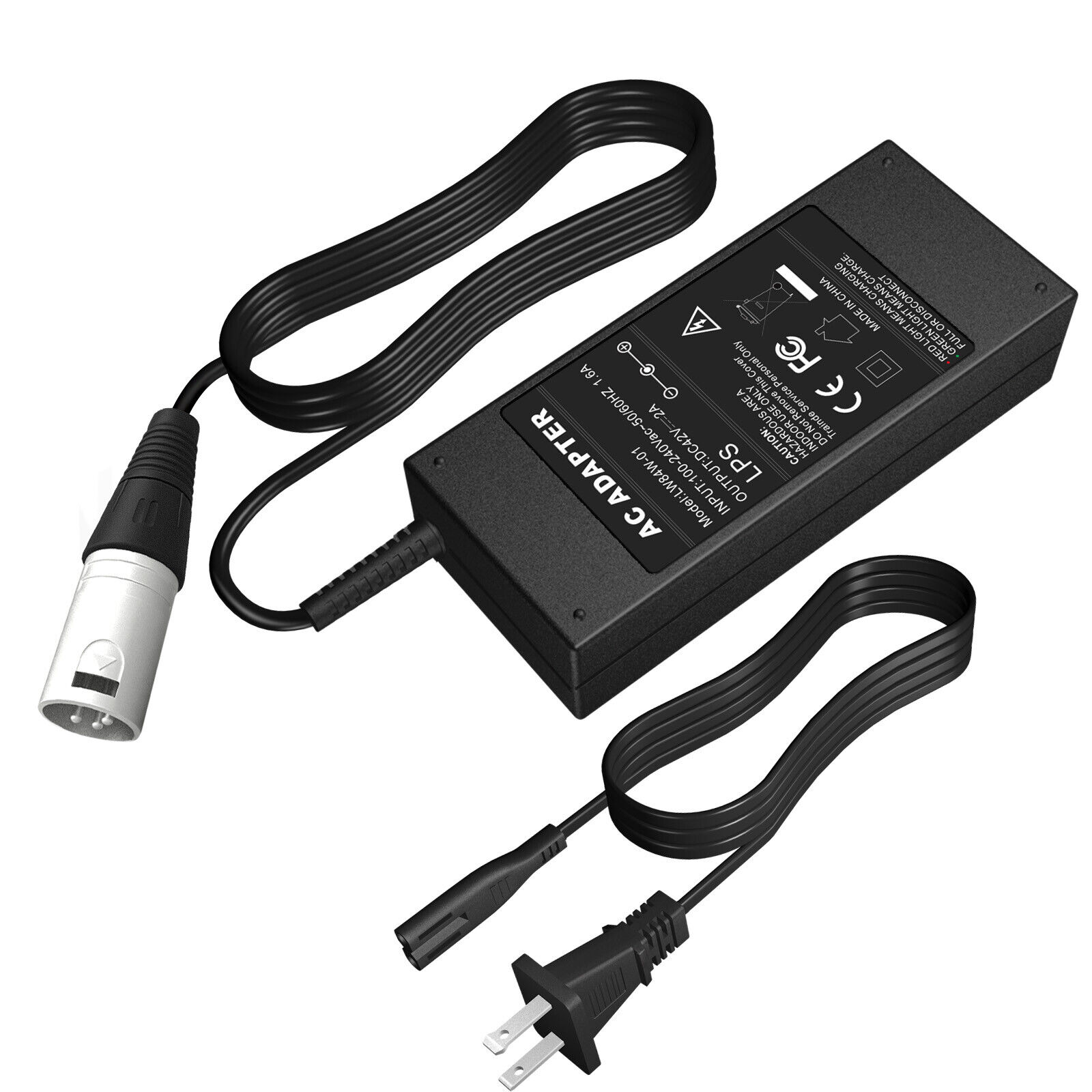 42V 2A Adapter Charger for 36V Electric Bike Ebike Battery 3pin Microphone XLR