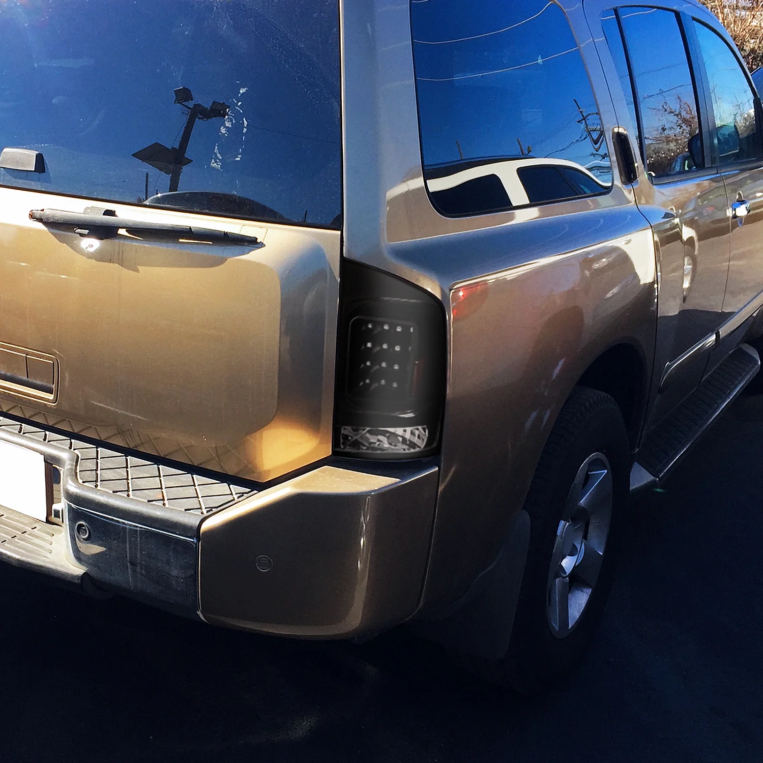 Spec-D Tuning Black LED Brake Tail Lights w/ Signal Lamps Compatible with 2005-2015 Nissan Armada , Left + Right Pair Assembly