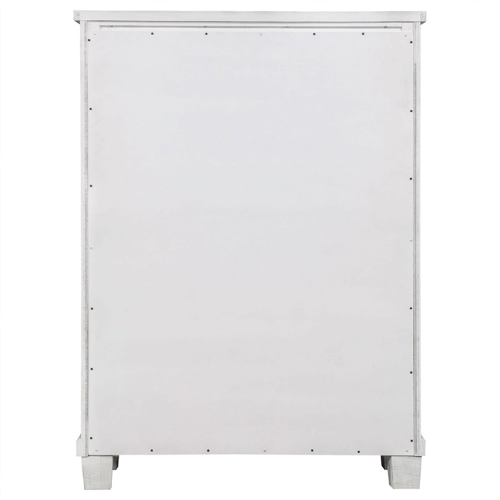 Pemberly Row 5 Drawer Wood Chest Distressed Distressed Gray and White