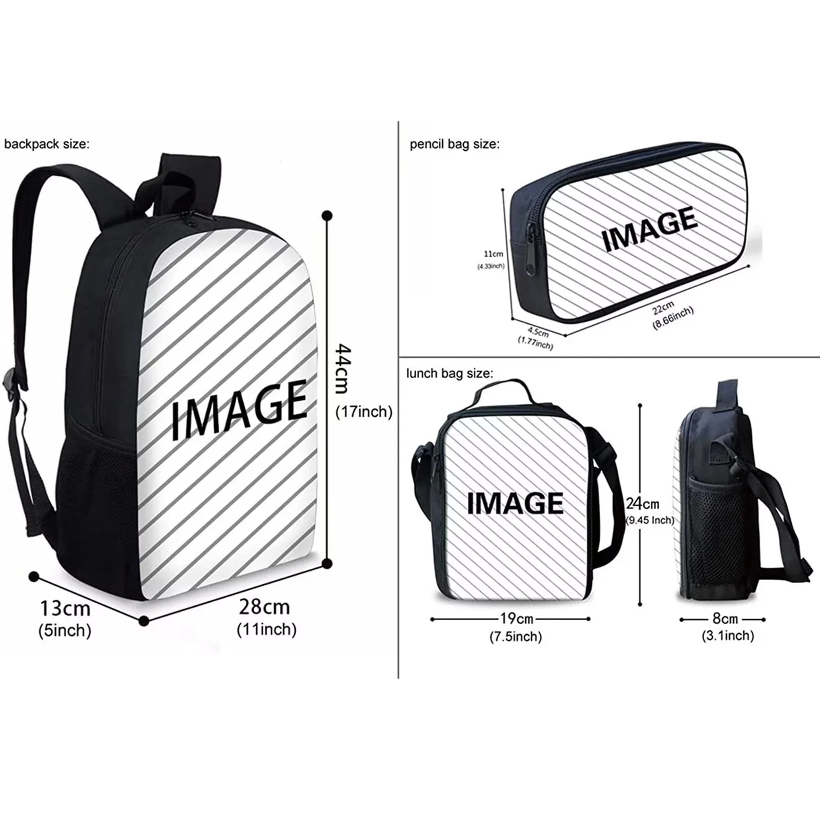 Renewold Basketball Backpacks 3 Pcs for School Teen Boys Insulation Lunch Box Pencil Case Middle School Teenage Girls Schoolbags