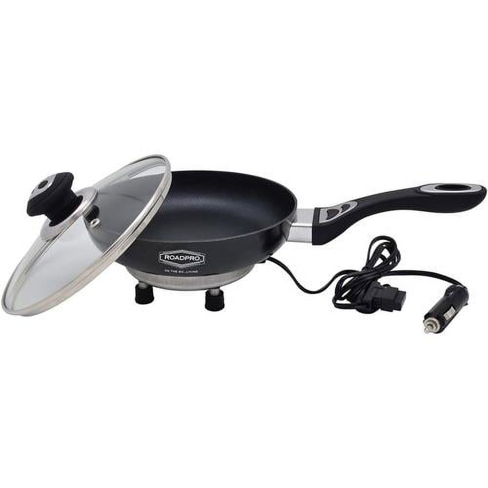 12V Power Supply Portable, Travel Frying Pan With Non-Stick Surface