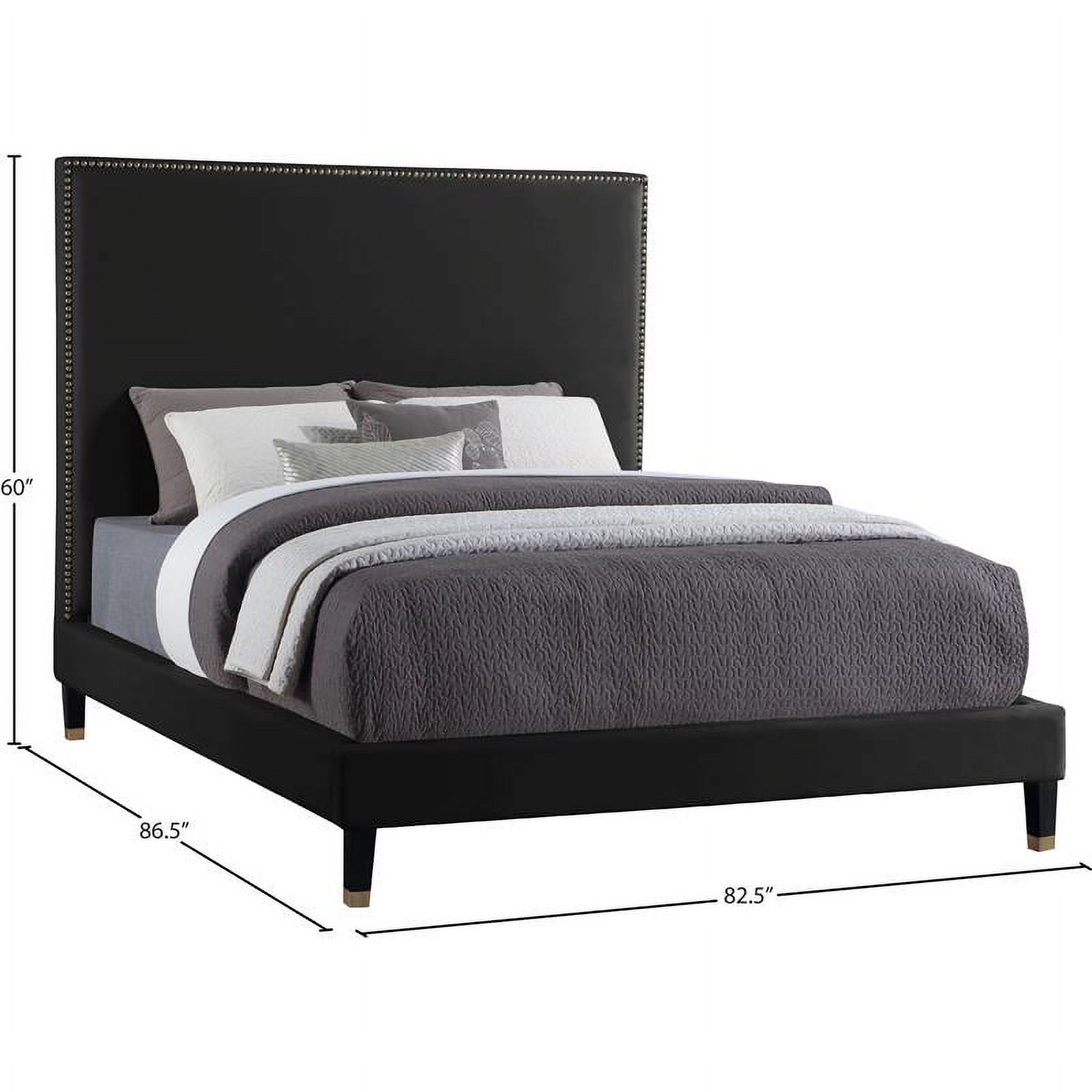 Meridian Furniture Harlie Black Velvet King Bed