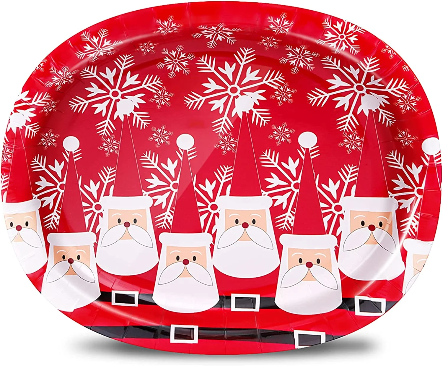 50 Count Christmas Oval Paper Plates, 10