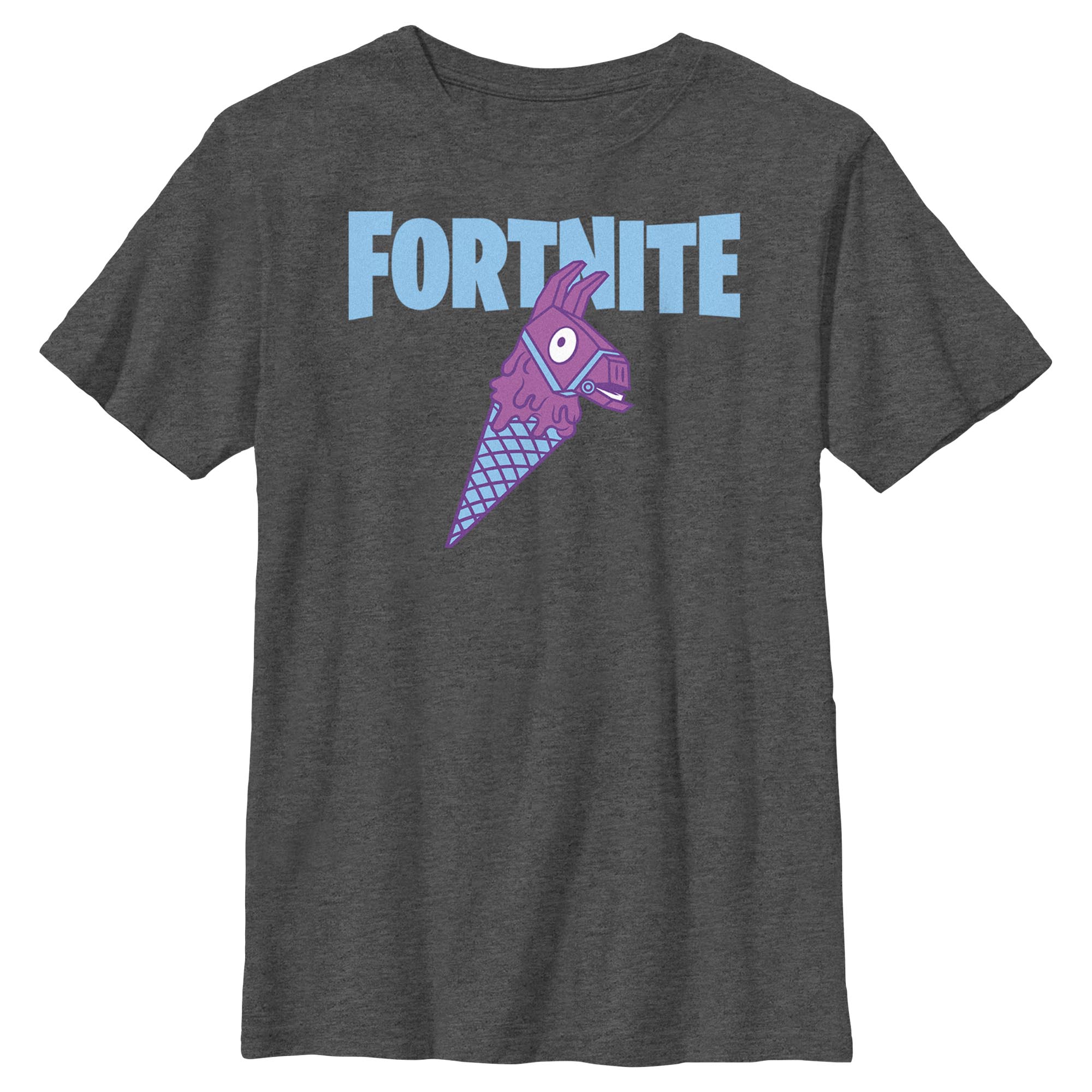 Boy's Fortnite Rainbow Smash Cone Logo  Graphic Tee Charcoal Heather Medium