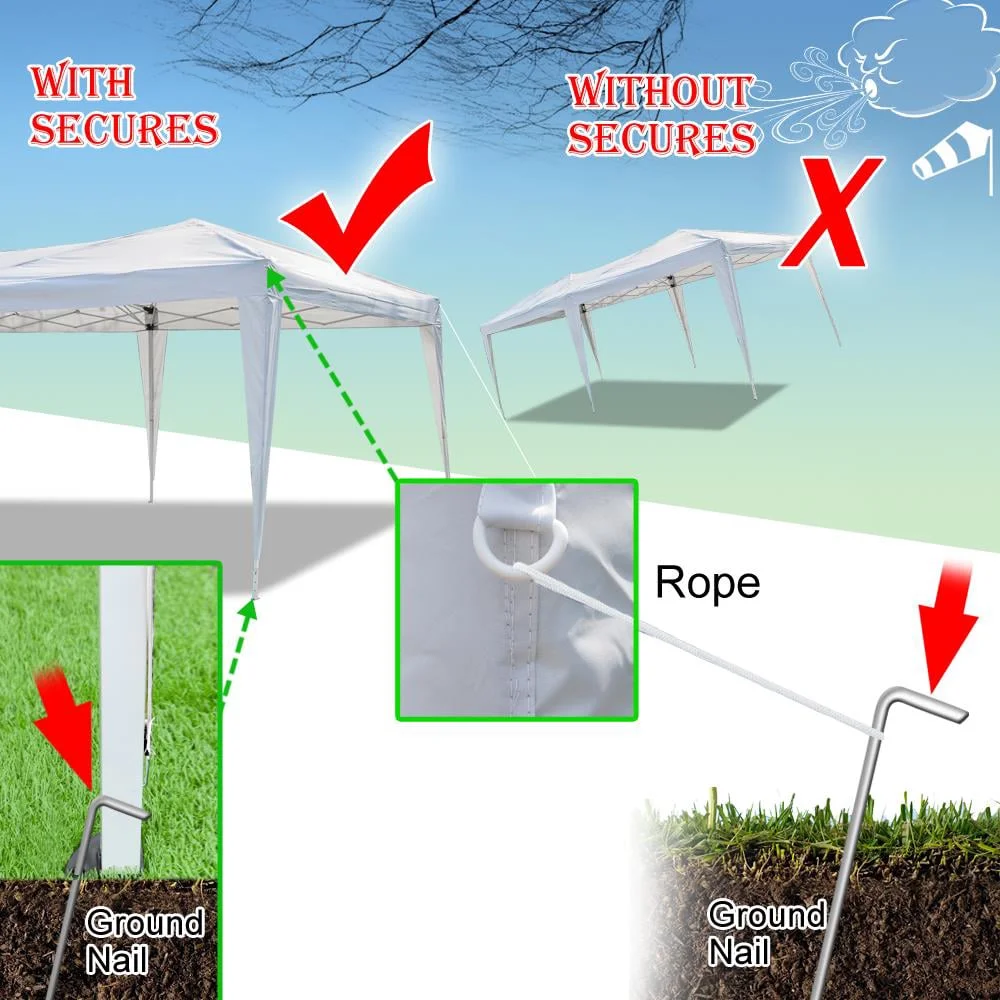 Ktaxon 10'x 20' Pop Up Wedding Party Tent Foldable Gazebo Beach Canopy with Bag