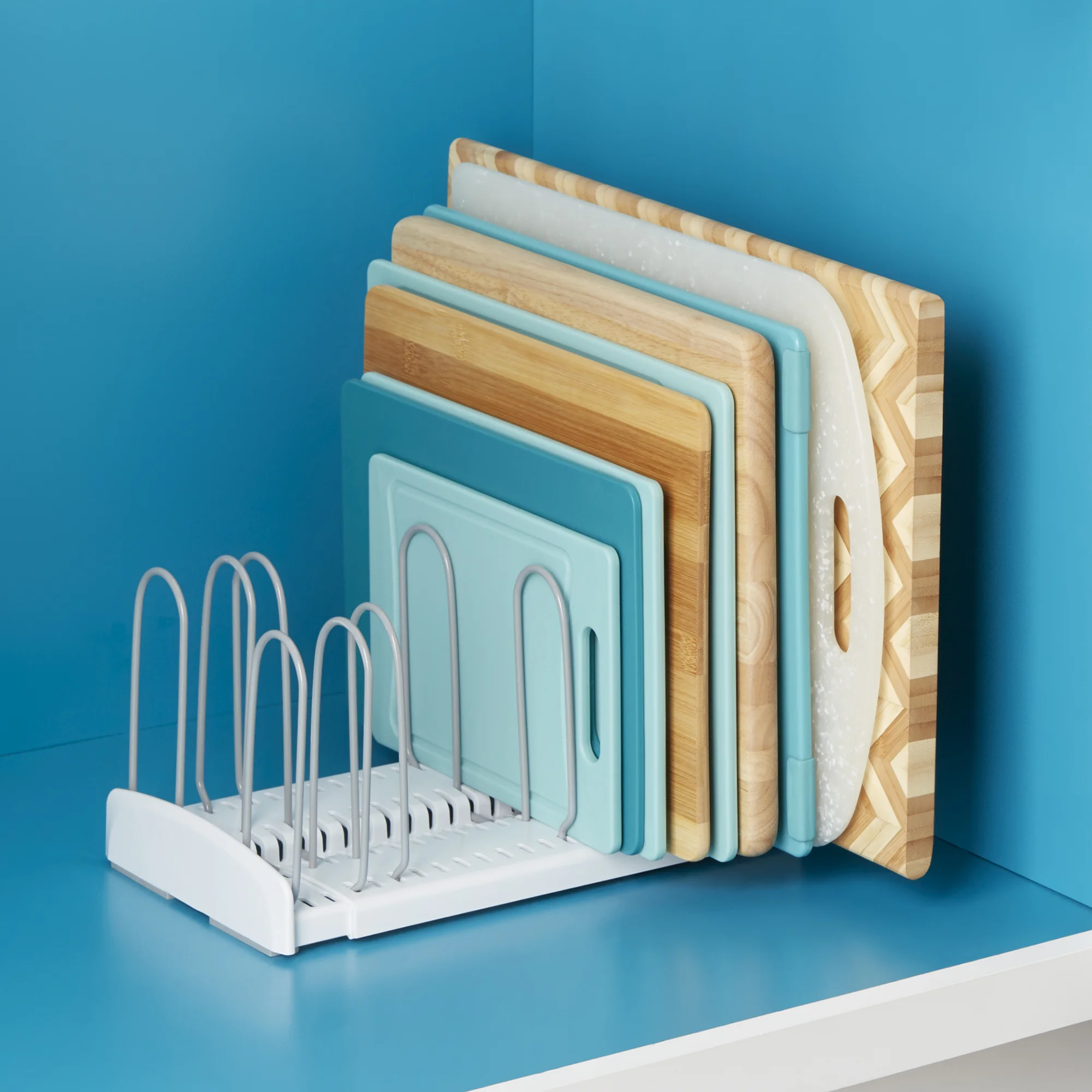 YouCopia StoreMore® Expandable Pan and Lid Rack, Adjustable Pot Lid Organizer, 12.5”-22” Wide