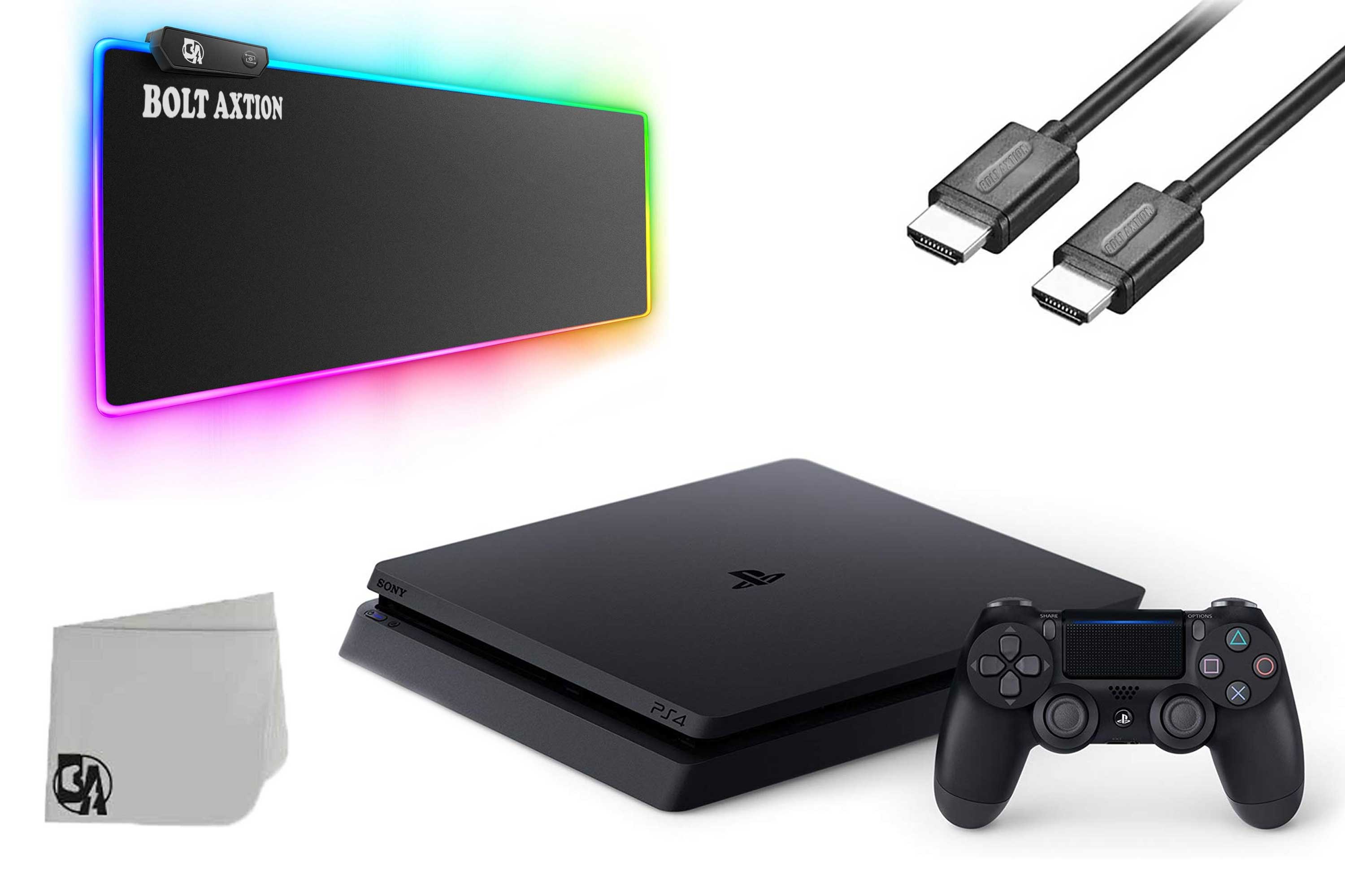 Sony 2215A PlayStation 4 Slim 500GB Gaming Console Black with Gaming Mat BOLT AXTION Bundle Used