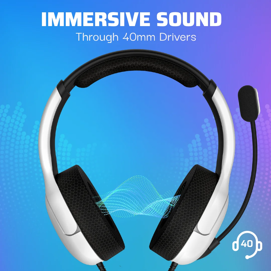 PDP AIRLITE Wired Headset: Frost White - PlayStation, PlayStation 5 PlayStation 4