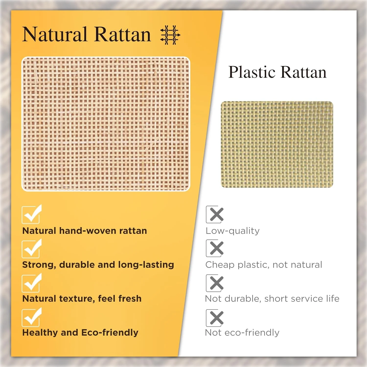 RUNFAYBIU Sophia & William Rattan Dresser 3 Drawer Dresser Rattan  Cabinet