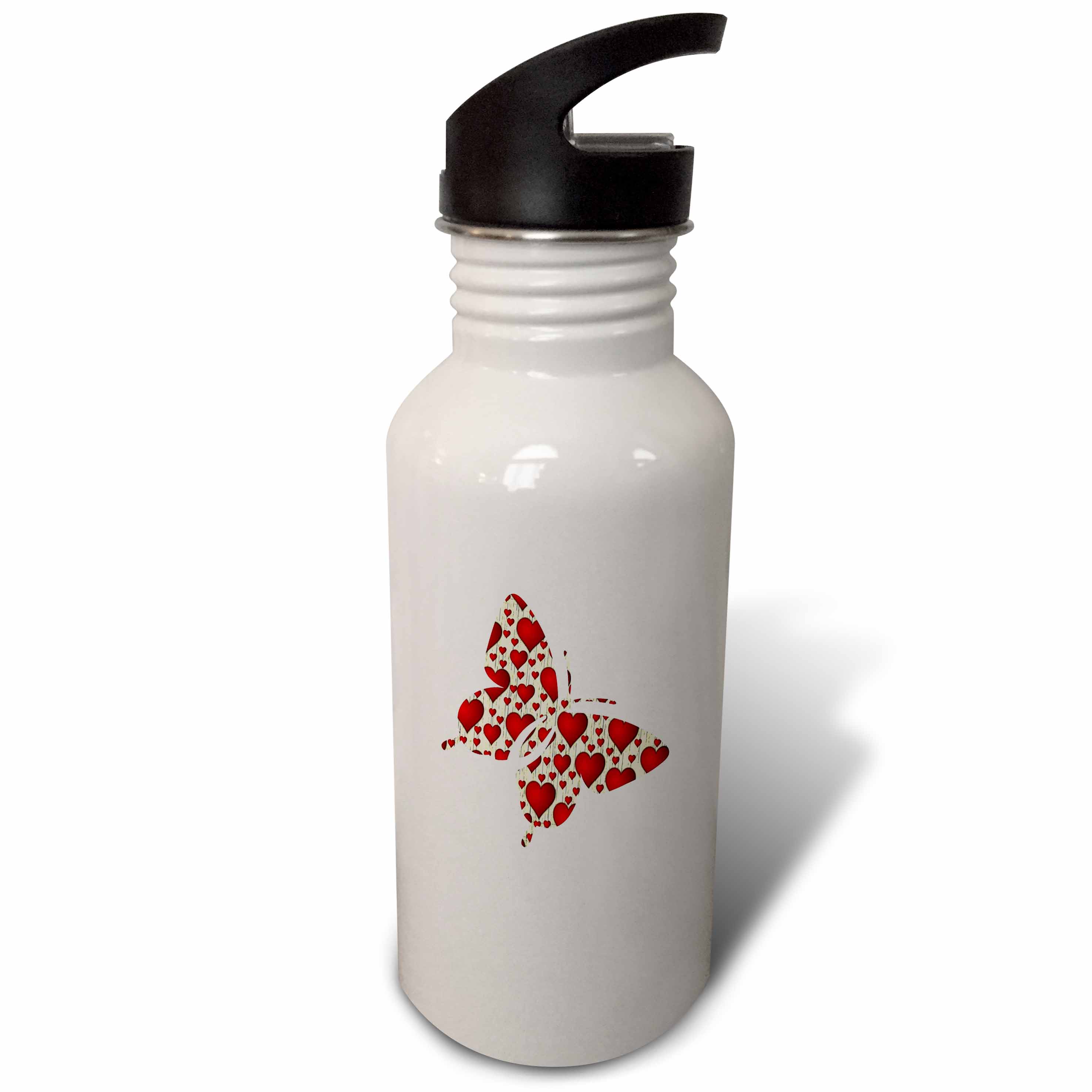 Print of Butterfly Made Of Hearts 21 oz Sports Water Bottle wb-204246-1