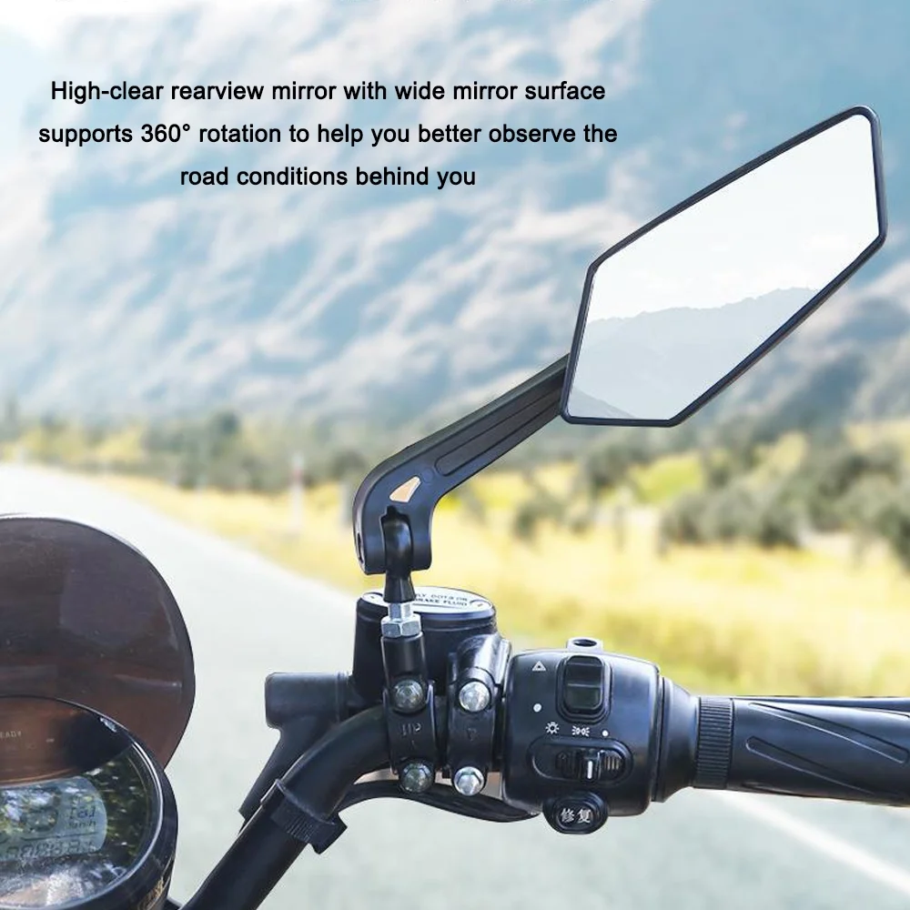 OWSOO Bike Rearview Mirror Handlebar Rear View Mirror 360° Rotatable Safety Mirror Wide Angle for Mountain Bike E-Bike Motorcycle