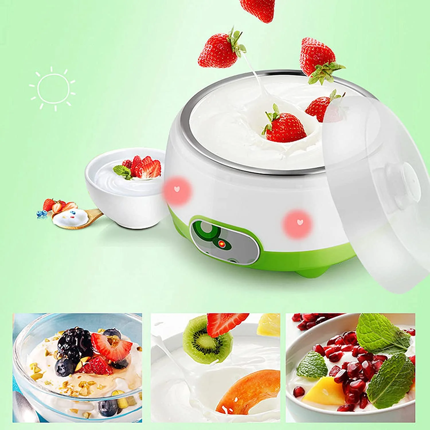 Automatic Yogurt Machine, Stainless Steel Liner Yogurt Maker Machine, Home DIY Yogurt Maker