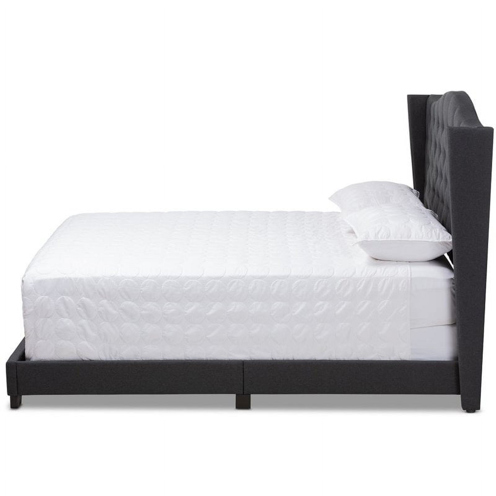 Bowery Hill Fabric Tufted Full Bed in Charcoal Grey