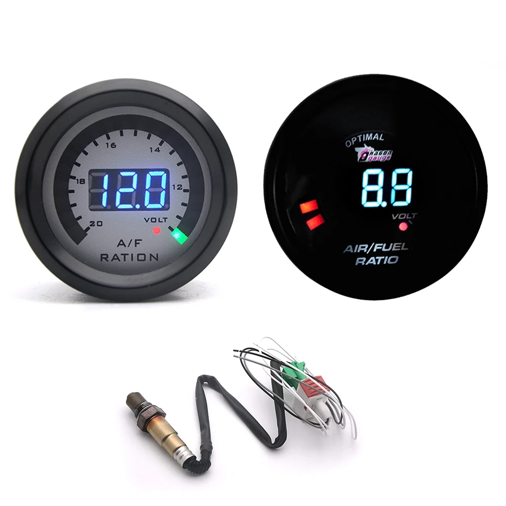 Andoer Automobile instrument,Fuel Ratio Kit Car Volmeter With 1 Meter 52mm Kit 12 V Meter 52mm Narrowband Volmeter With O2 12 V Car 2 In 1 With O2 Car Air Fuel Ratio Led Car 12v Air/fuel Dsfen Eryue