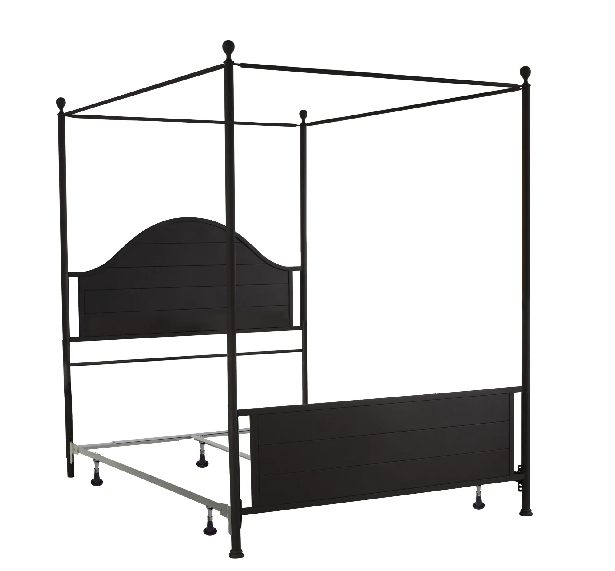 Hillsdale Furniture Cumberland Queen Metal Canopy Bed, Textured Black