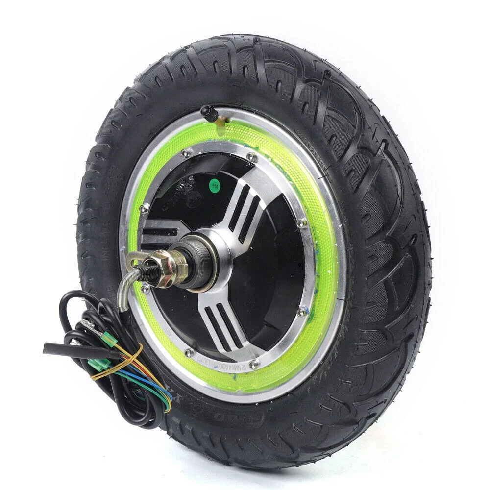 Miumaeov 12-Inch 48V 350W Gearless Brushless Hub Motor Front Rear Wheel E-Bike Hub Motor Electric Bicycle Conversion Kit Disc Brake