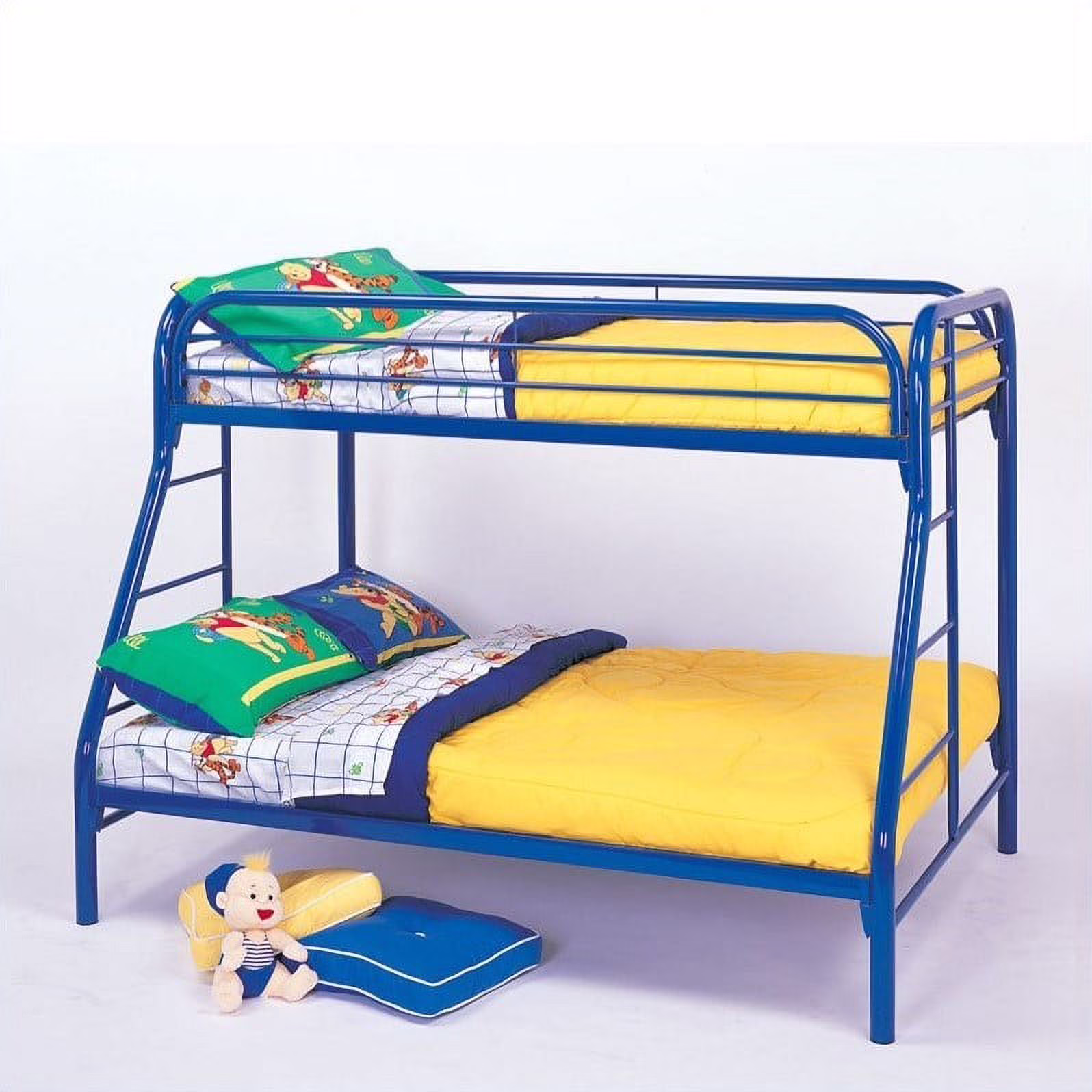 Rosebery Kids Twin over Full Metal Bunk Bed in Blue Finish