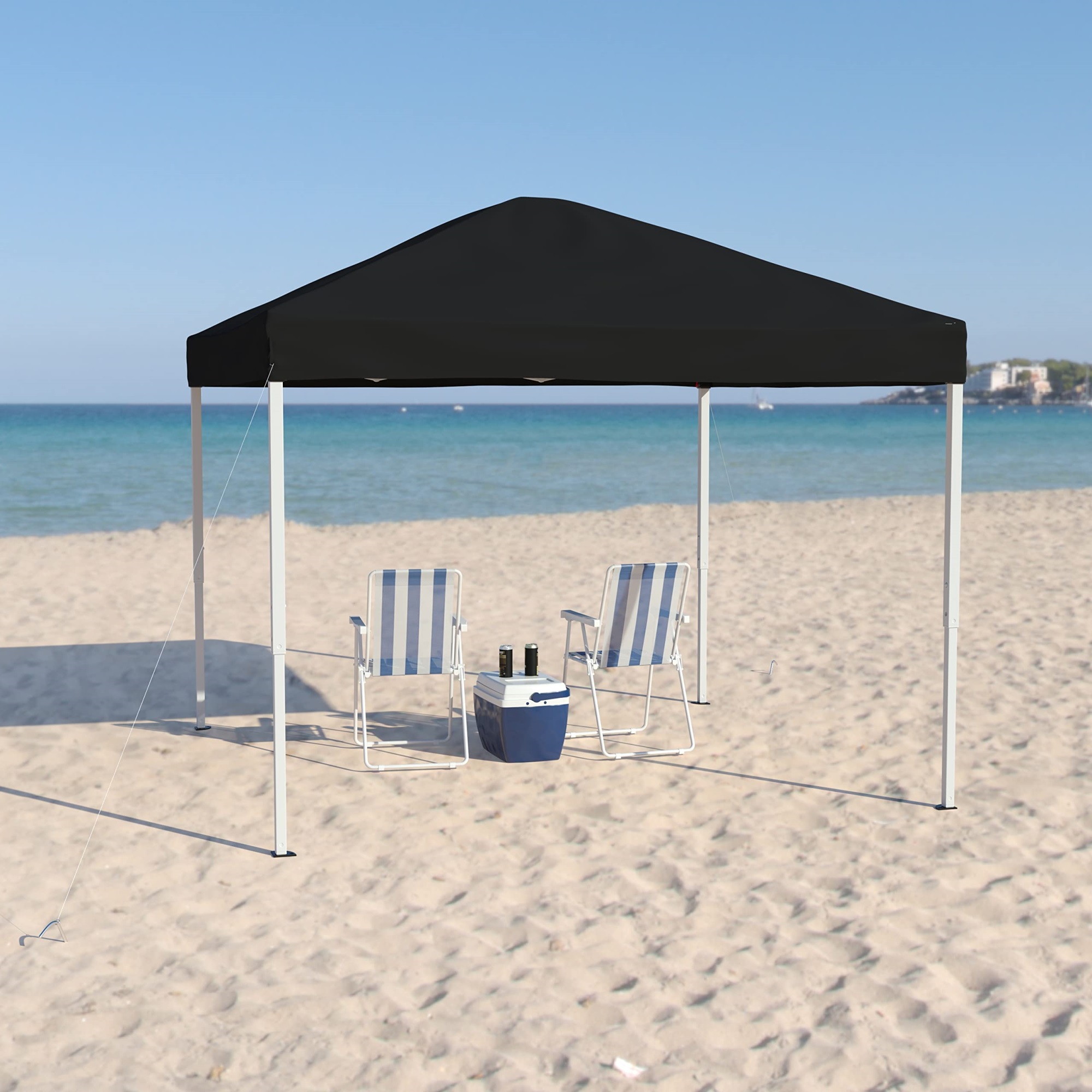 Flash Furniture Harris Collection 10' x 10' Black Pop Up Canopy Tent