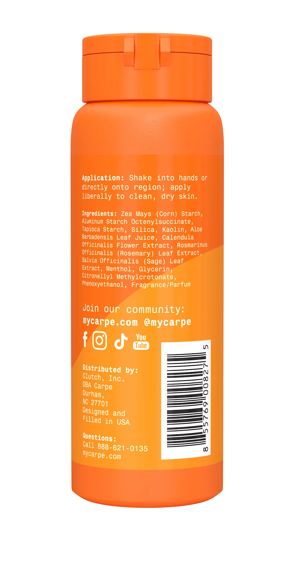 Carpe No-Sweat Groin Powder with Precision Applicator, for Women, 2.6 oz