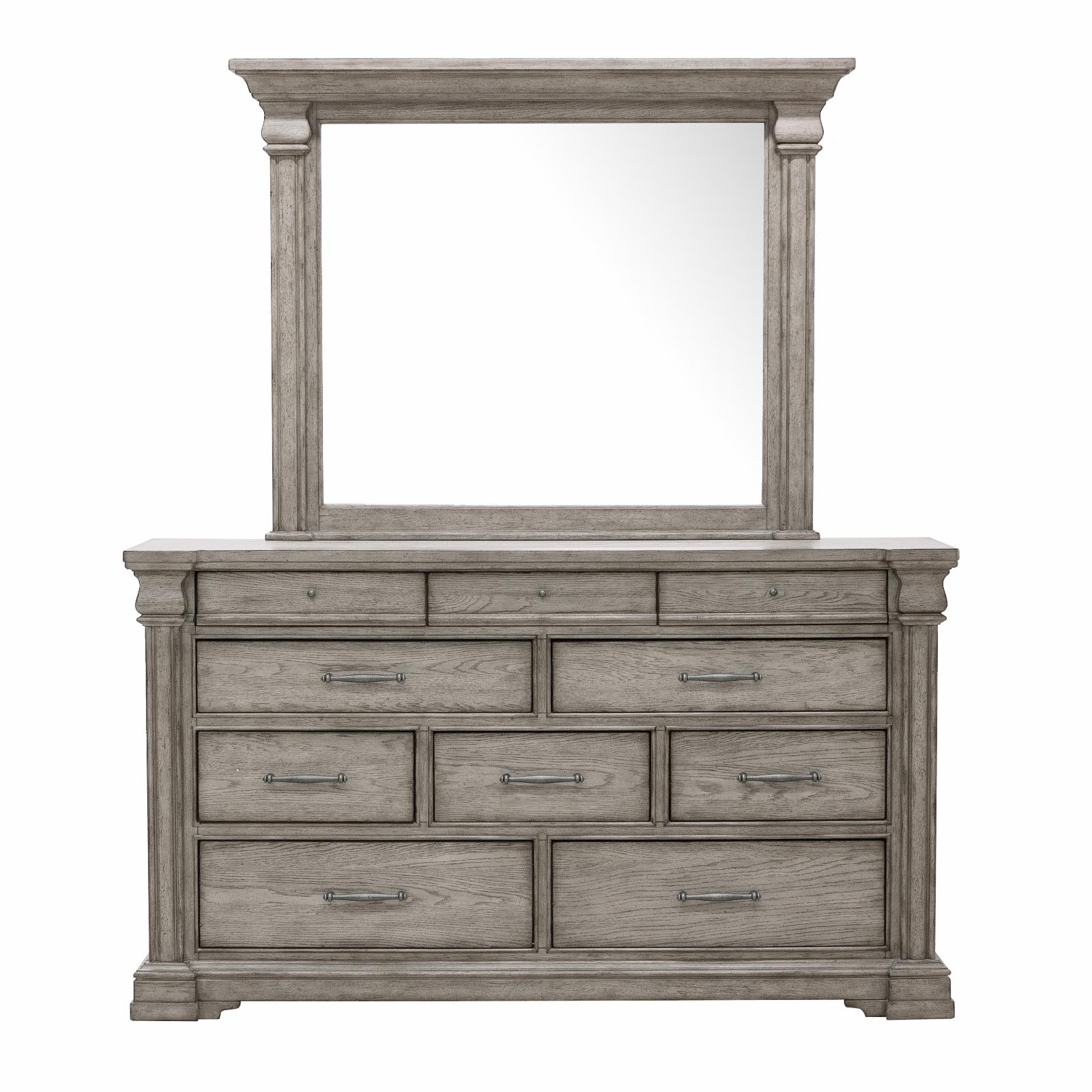 HomeFare Madison Ridge 10 Drawer Dresser in Heritage Gray