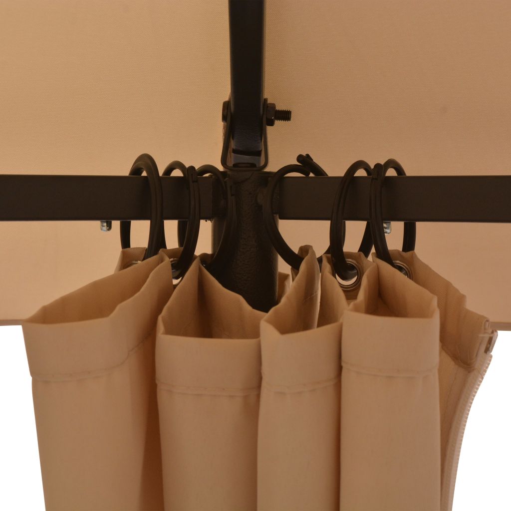 Anself Gazebo with Curtains Outdoor Canopy Steel Frame Sun Shade Shelter Beige for Patio, Wedding, BBQ, Camping, Festival Events 11.7ft x 10ft x 8.6ft (L x W x H)