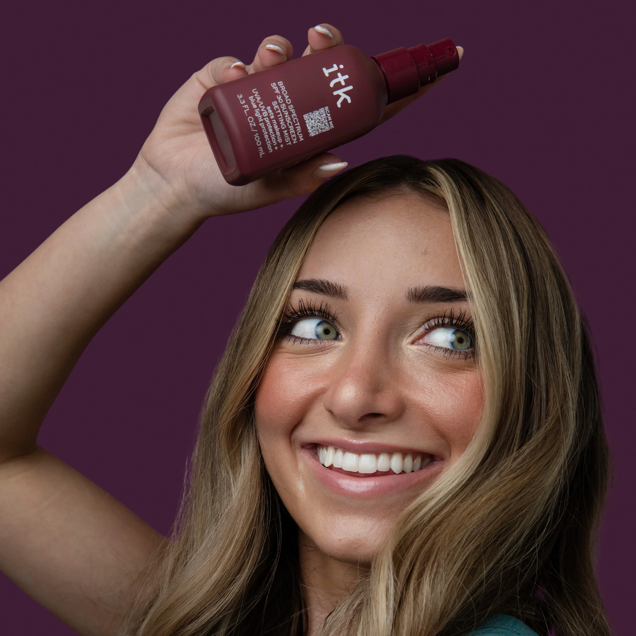 ITK Broad Spectrum SPF 30 Sunscreen Setting Mist with Vitamin E | Reef Safe, 3.3 oz