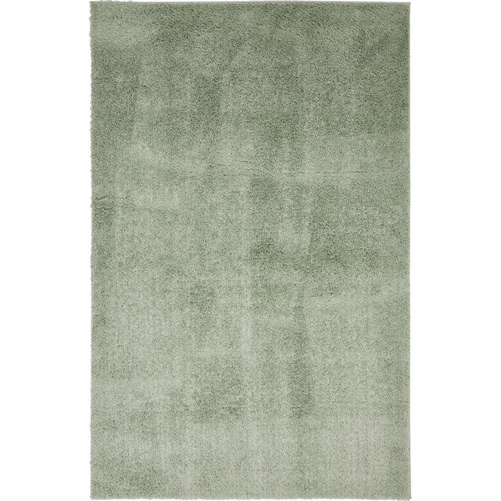 Unique Loom Sky Studio Solid Shag Rug Sage Green 5' 1