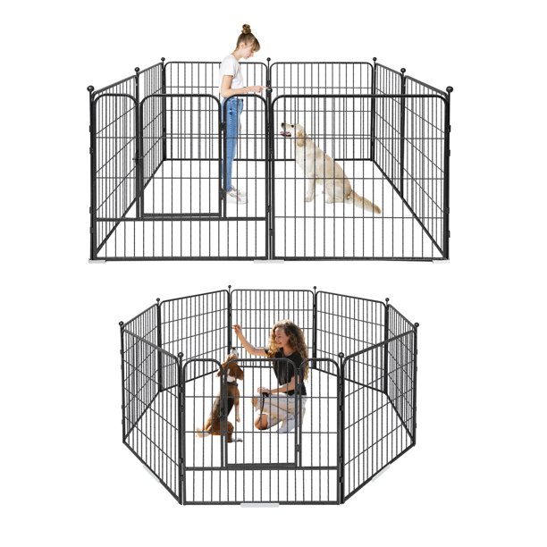 FULLWATT Heavy Duty Dog Playpen Fence with Door Puppy Play Yard, Pet Exercise Play Pen,8 Panels 32