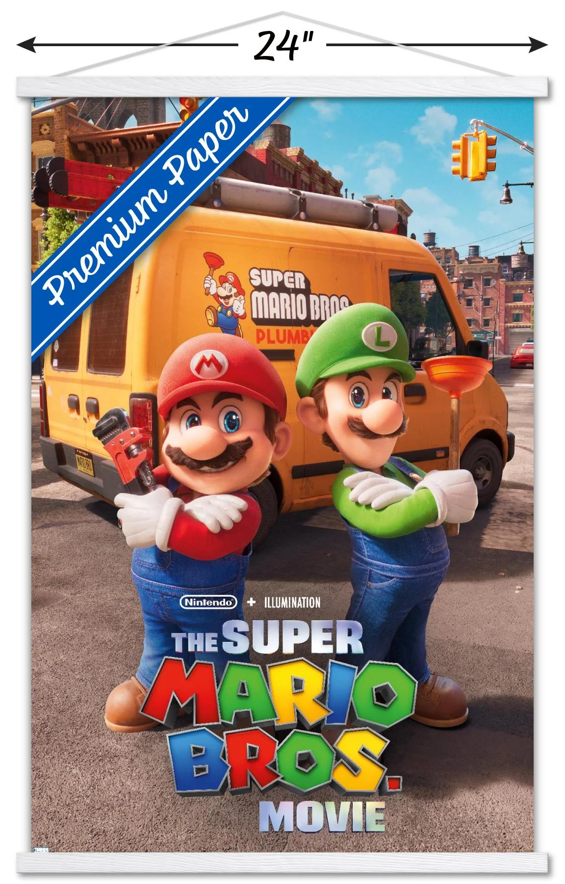 The Super Mario Bros. Movie - Brooklyn Key Art Wall Poster with Magnetic Frame, 22.375