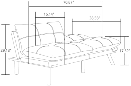 RUNFAYBIU 70.87" Velvet Futon Sofa Bed  Modern Convertible Sleeper Sofa Couch with Adjustable Backrest and Armrests  Tufted Loveseat Sofa with Metal Legs for Living Room  Bedroom  Apa