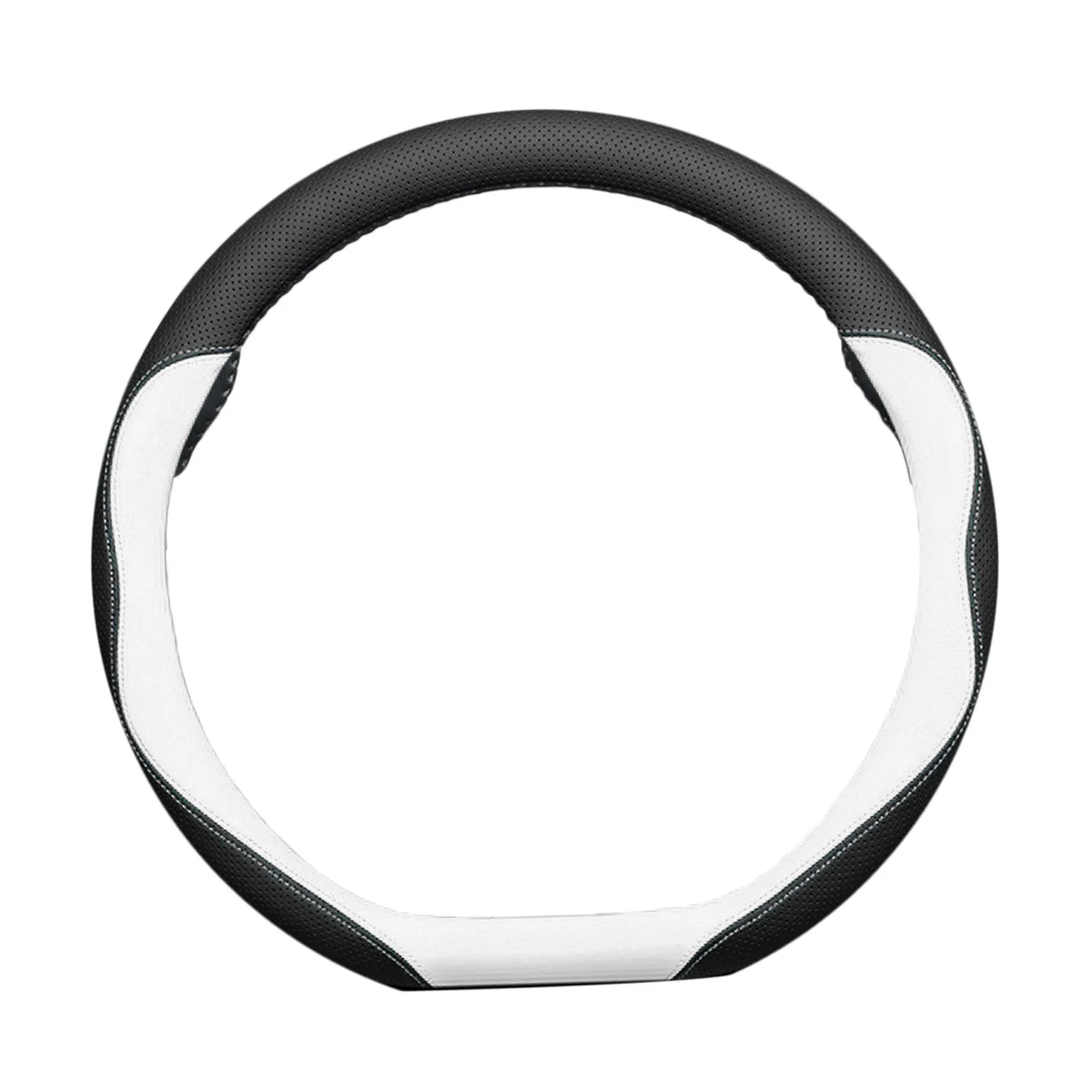 Car Steering Wheel Cover 15 Inch PU Leather Anti Slip Auto Accessories Breathable Black White