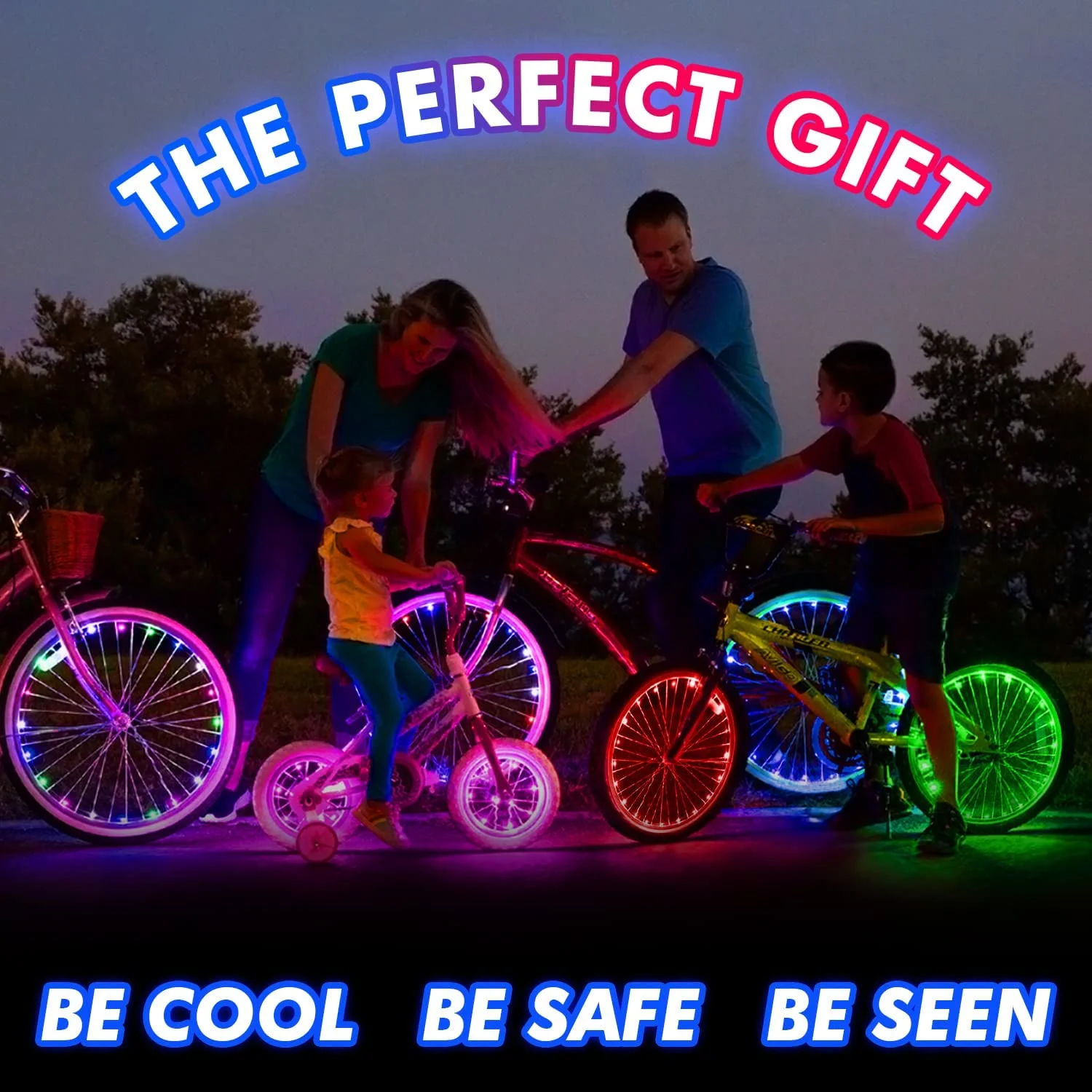 Activ Life 2-Tire Pack LED Bike Wheel Lights with Batteries Included! Get 100% Brighter and Visible from All Angles for Ultimate Safety and Style