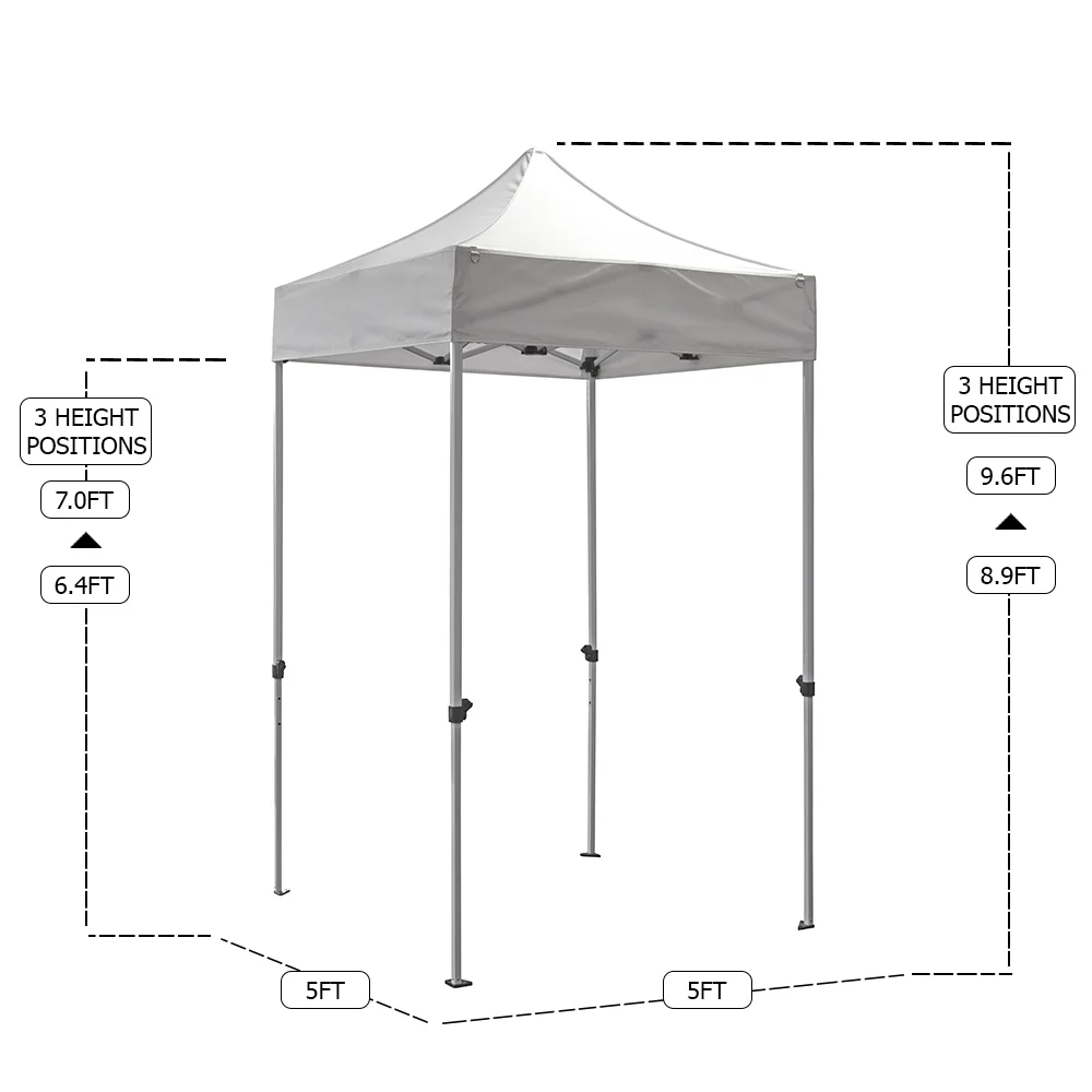 Vispronet 5x5 Canopy Tent Frame, 31.7lb, Height Adjustable Legs, Frame Only
