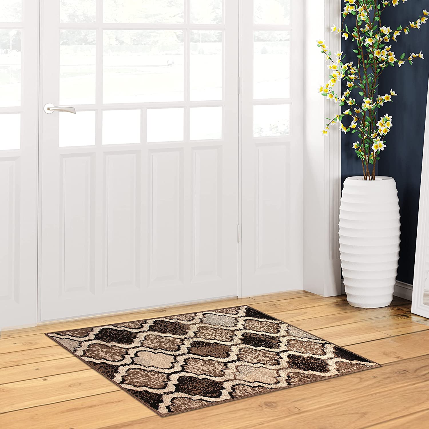 BNM Indoor Small Area Rug With Jute Backing, Perfect For Kitchen, Living Room Rugs For Home Décor, Dining Room Plush, Durable & Non-Slip, Viking Collection, 2' X 3', Ivory