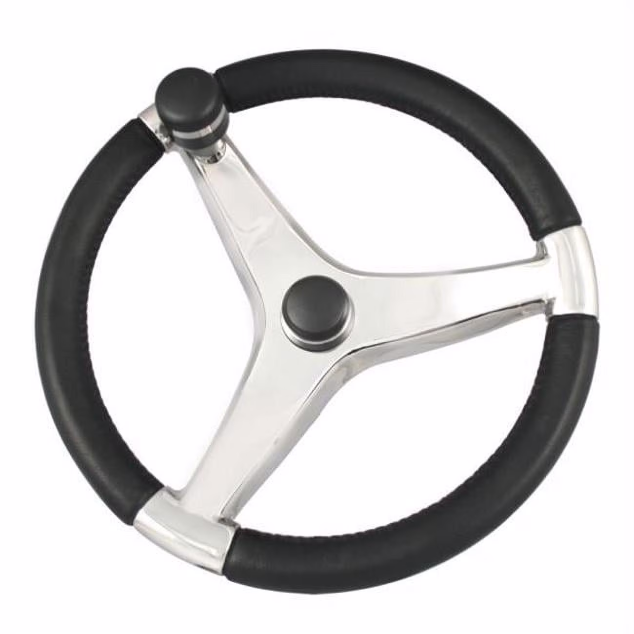 Schmitt & Ongaro Marine  Schmitt Evo Pro 316 Cast Stainless Steel Steering Wheel with Control Knob 13.5in. Diameter