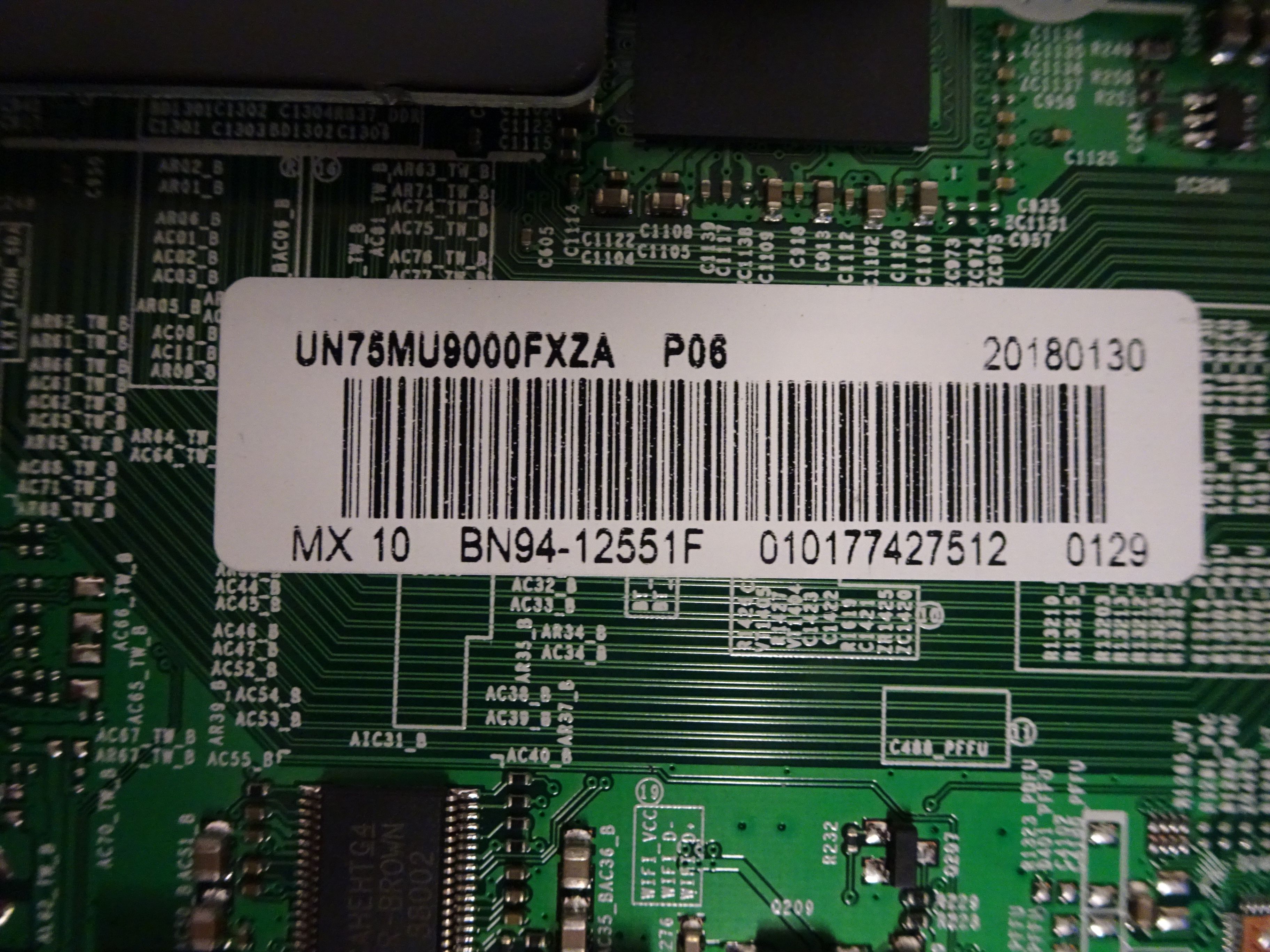 Samsung UN75MU9000FXZA Main Board (BN97-13540C) BN94-12551F