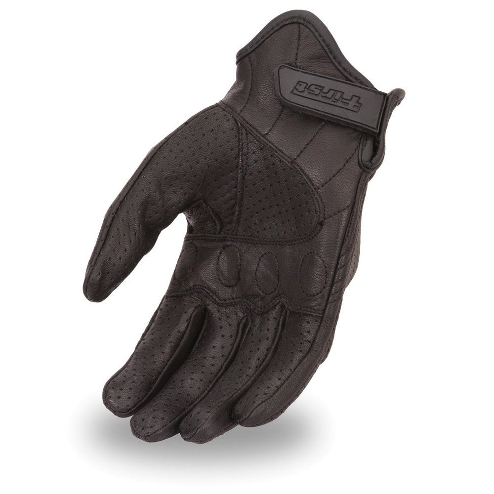 First Manufacturing FI134GL-2X-BLK Razer Motorcycle Perforated Gloves for Men, Black - 2X