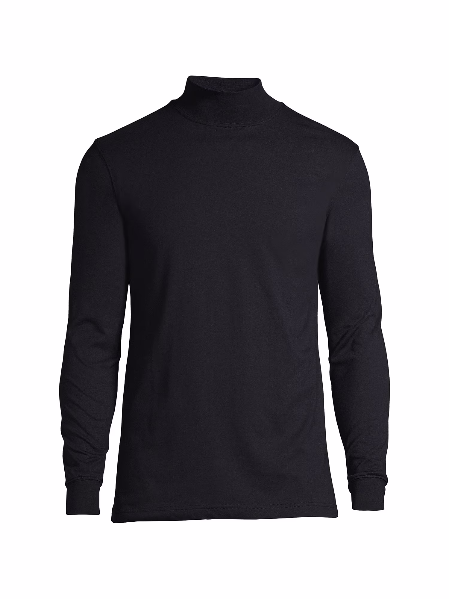 Lands' End Lands' End Men's Super-T Mock Turtleneck, BLACK, L