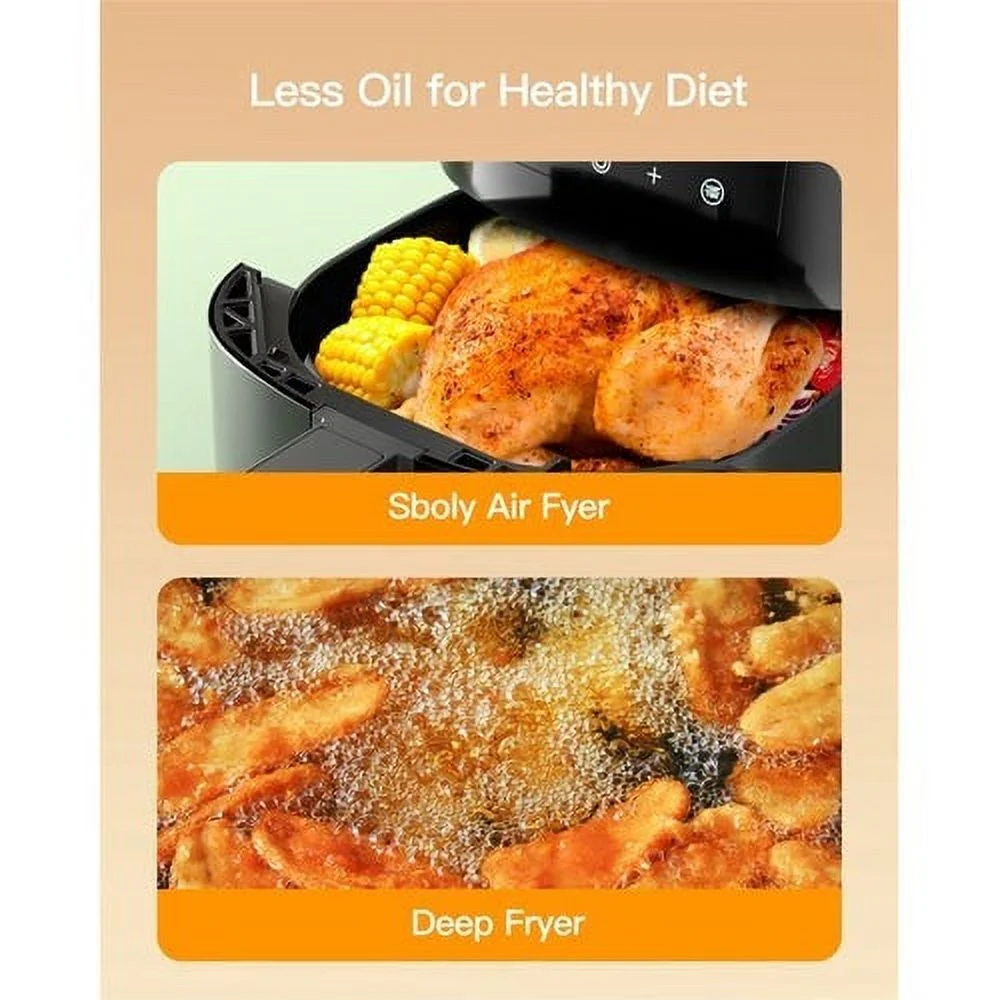 Sboly 8-in-1 6Qt Air Fryer with Touch-Screen Panel and Temperature Control, White