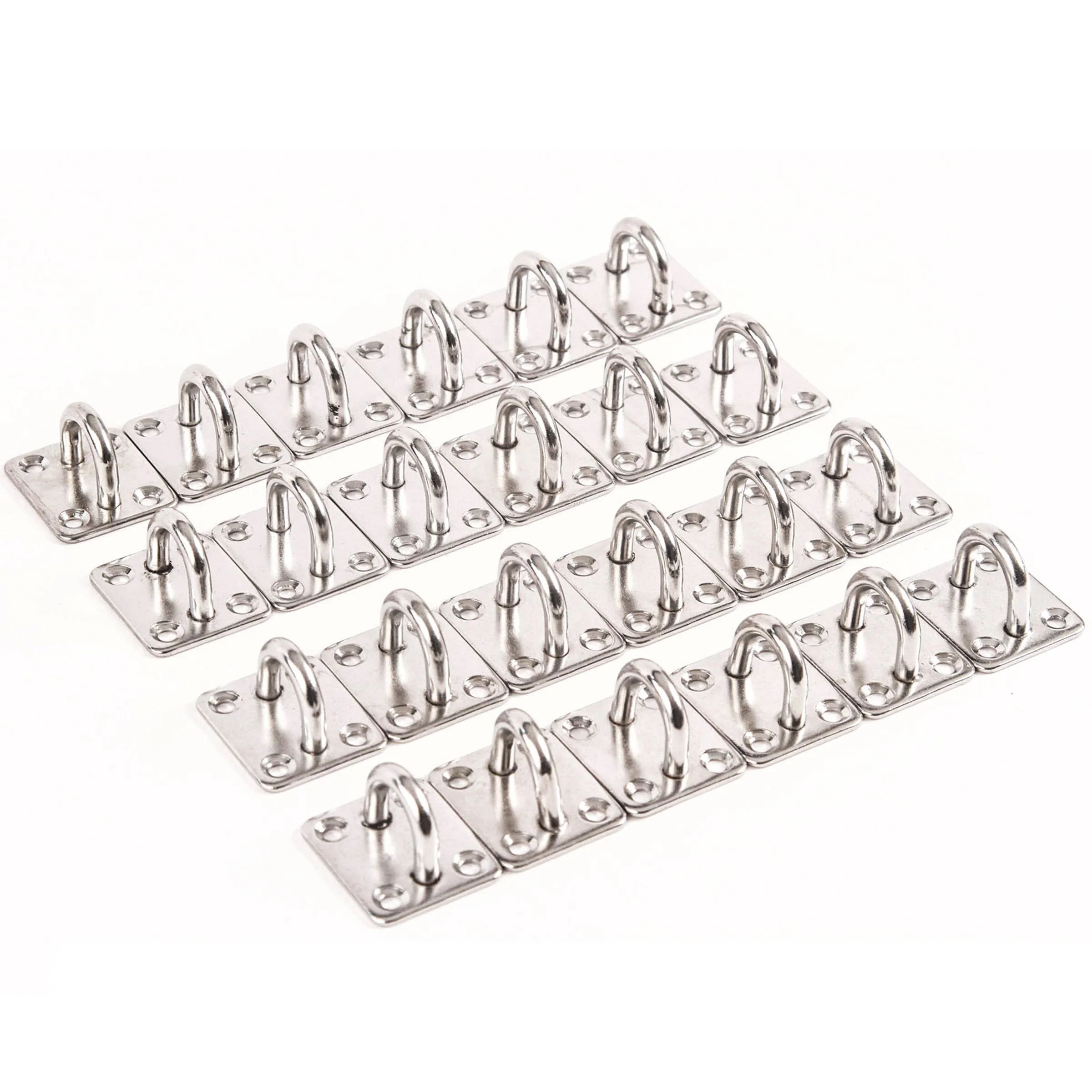 Red Hound Auto 24 Stainless Steel 316 6mm Square Eye Plates 1/4 Inches Marine SS Pad Boat Rigging