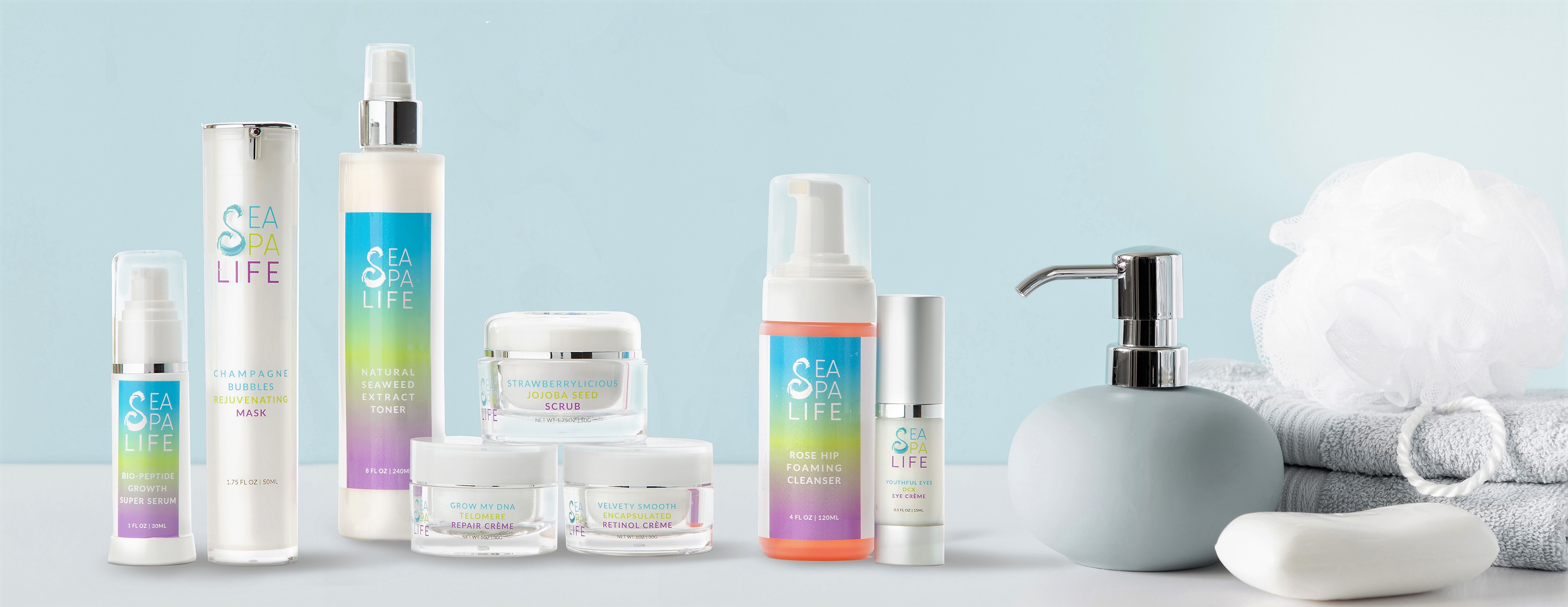 Sea Spa Life Natural Seaweed Extract Facial Toner,Balance,Hydrate, Remove Dirt and Oil Buildup, No Dyes, Facial Moisturizer, Alcohol Free, LARGER 8oz