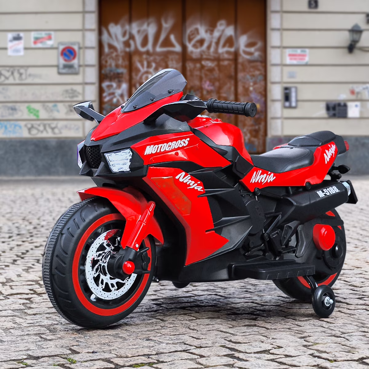 Techvida 12V Ride on Motorcycle, Electric Motorcycle for Kids with Hand Racing /Foot Brake/Light Wheel/PU seat , LED Lights and Music