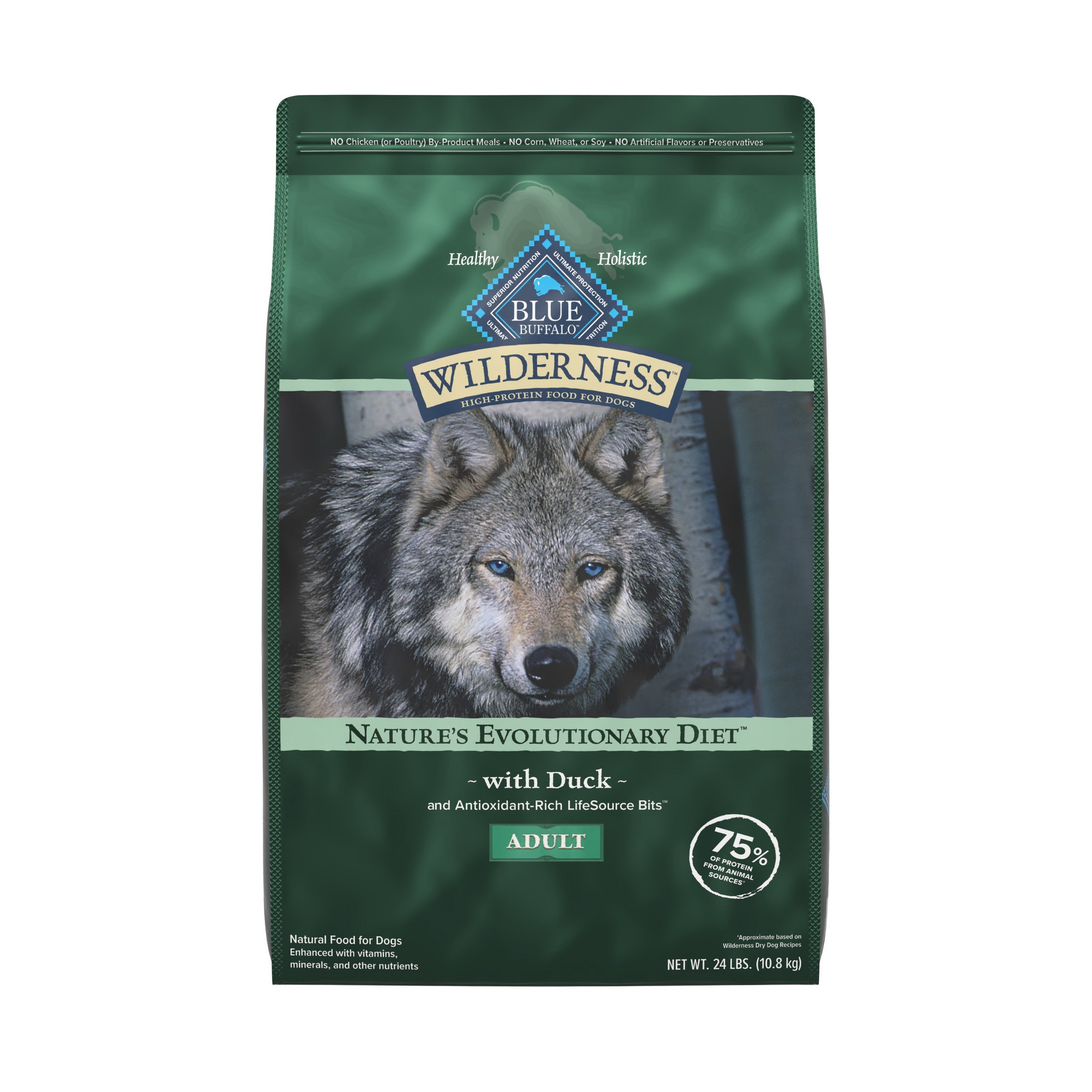 Wilderness Adult Dry Dog Food with Duck Flavor - 24lbs
