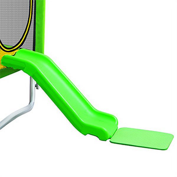 Kids Trampoline with Safety Enclosure Net, Slide, and Ladder - Not Available - 74.74 - Safe and fun family playtime with UV protection and easy assembly!