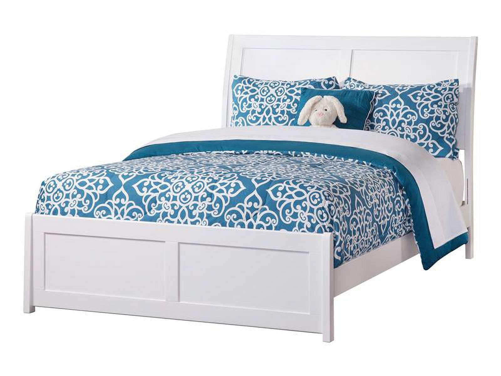 AFI Portland Full Wood Platform Bed with Sleigh Headboard and Footboard, White