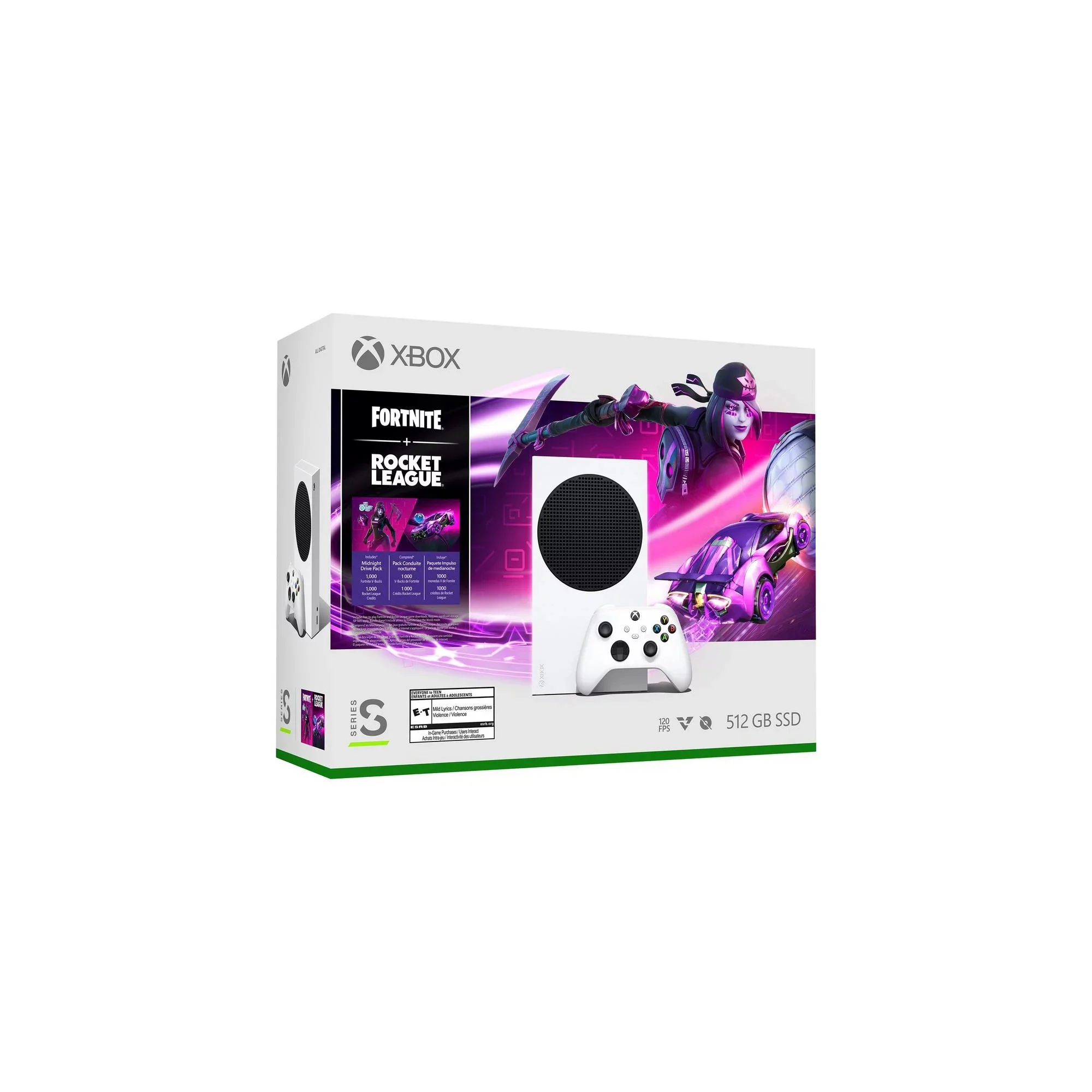 Microsoft Xbox Series S 512GB SSD– Fortnite & Rocket League Bundle with Xbox Game Pass Ultimate: 1 Month and MTC7 High Speed HDMI Cable